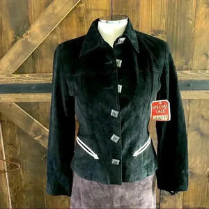SCULLY RARE Vintage Black Suede Jacket Sales Sample With Original Tags Size M